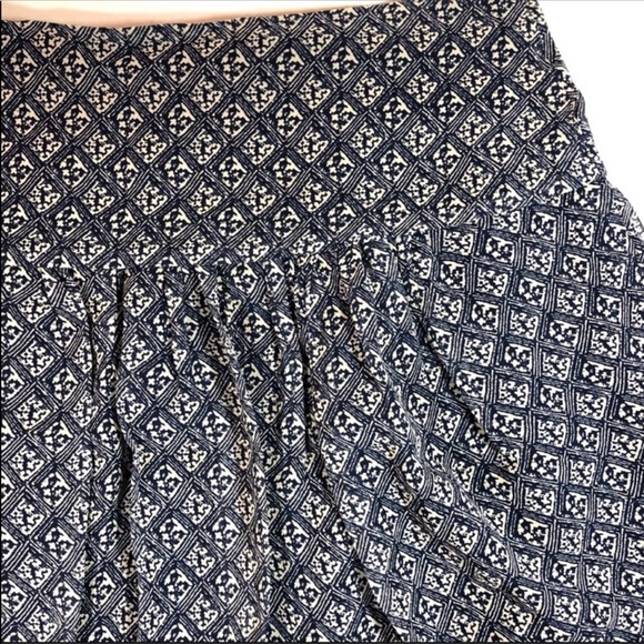 Madewell Blue Mosaic Print Silk Skirt 6 - Picture 4 of 6